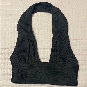 SHEIN Black Ribbed Crop Top